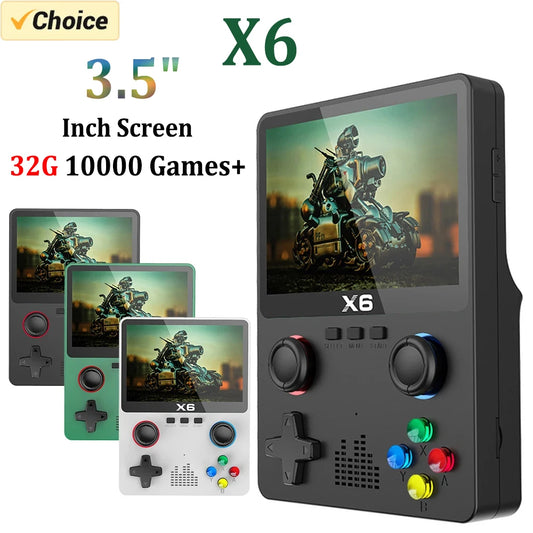 X6 console de jeu vidéo rétro portable écran 3,5 pouces 10 000 jeux - 32 Go